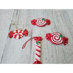 Red ribbon Taffy candy vintage lot Xmas set fatter